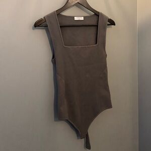 Babaton Charcoal Ribbed Bodysuit
